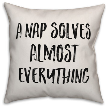 A Nap Solves Almost Everything, Throw Pillow Cover, 16"x16"