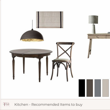 Furniture and accessory selection for Kitchen