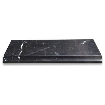 Nero Marquina Black Marble 4x12 Baseboard Trim Molding Polished, 1 piece