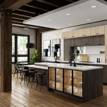 State-of-the-art Industrial Kitchen with Sculpted TFL Cabinets