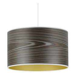 Open Grain Grey Large Drum Pendant - Pendant Lighting
