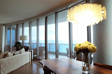 Example of a beach style living room design in Miami