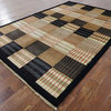 Nuetral Hand Knotted Gabbeh Lori Buft Wool Checked Design Area Rug H630