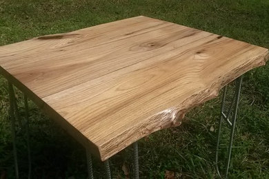 Water Oak Breakfast Table with custom made solid steel legs!