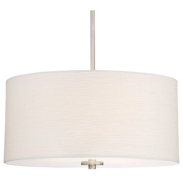 Kira Home Pearl 18" Drum Pendant Chandelier, White Textured Shade, Glass