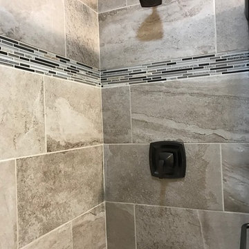 Custom Ceramic Tile Shower with tile design