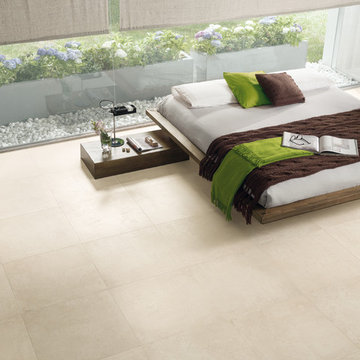 Cement Look Tiled Floor - Bedroom