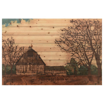 Erstwhile Barn 1 Arte de Legno Digital Print on Solid Wood Wall Art, 30"x45"