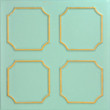 20"x20" Bostonian, Styrofoam Ceiling Tile, Gold Moss