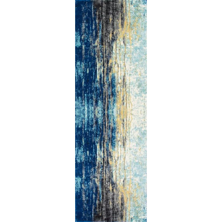 Nuloom Katharina Contemporary Area Rug, Blue 2'x6'