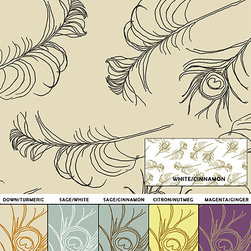 Casart coverings - Removable & Reusable - Quill Peacock Patterns - Wallpaper