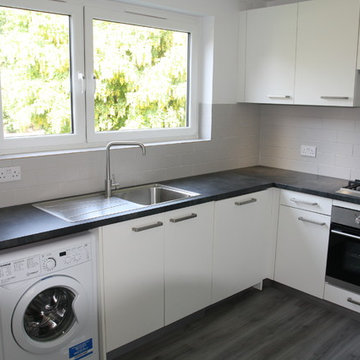 white laminate Kitchen