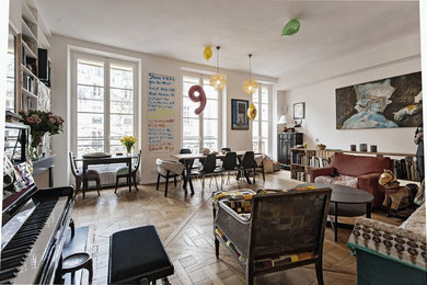 Eclectic family room in Paris.