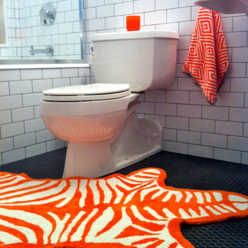 Black and White Subway Tile Bathroom