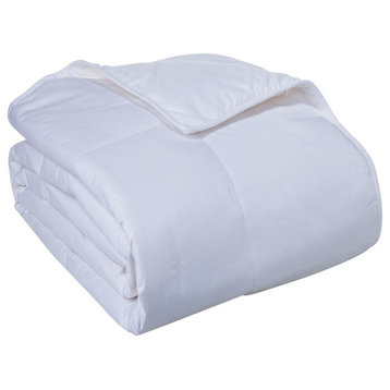 Cottonpure 100% Sustainable Cotton Filled Blanket, Bright White, Full/Queen