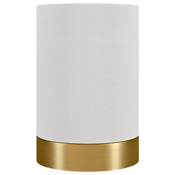 Piper 9 Tall Uplight Mini Lamp with Fabric Shade in Brass/White