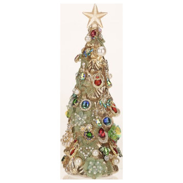 Mark Roberts Christmas 2023 Jeweled Christmas Tree, Gold - 12"
