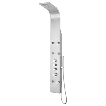 ANZZI Fontan 64" Full Body Shower Panel With Heavy Rain Shower, Nickel