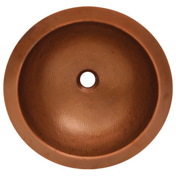 Copperhaus Round Undermount Copper Basin with a Hammered Texture