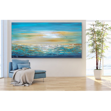 60x36" Original handmade Art coastal minimal Contemporary Painting MADE TO ORDER