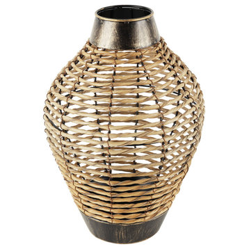 Bohemian Bronze Plastic Rattan Vase 564152