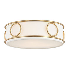 Mitzi H236503 Jade 3 Light 15-3/4"W Flush Mount Drum Ceiling - Gold Leaf