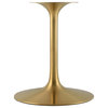 Lippa 40" Round Artificial Marble Dining Table in Gold White
