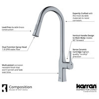 Karran KKF140 1-Handle Pull-Down Sprayer Kitchen Faucet, Stainless Steel