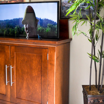 Automated TV Lift Cabinet in Solid Cherry (The Richmond)
