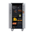 GangMei Metal Tool  Storage Cabinet with Pegboard and Shelves