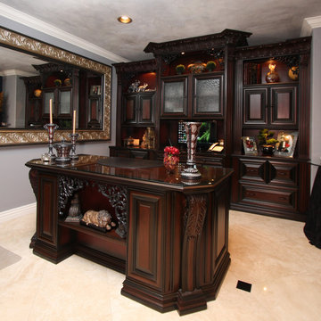 Elegant Traditional Carved Molding Office
