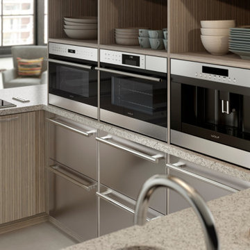 Modern Appliance Arrangement with Wolf & Sub-Zero Appliances