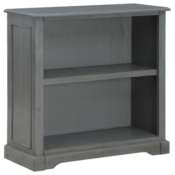 Country Meadows 2-Shelf Bookcase, Plantation Gray
