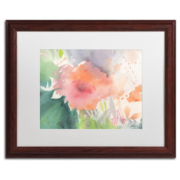 Sheila Golden 'Coral Blossom' Framed Art, Wood Frame, 16"x20", White Matte