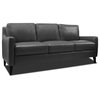 Genuine Italian Leather Sofa in Gun Metal Gray