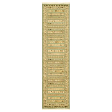 Contemporary Frederica 2'7"x10' Runner Grass Area Rug