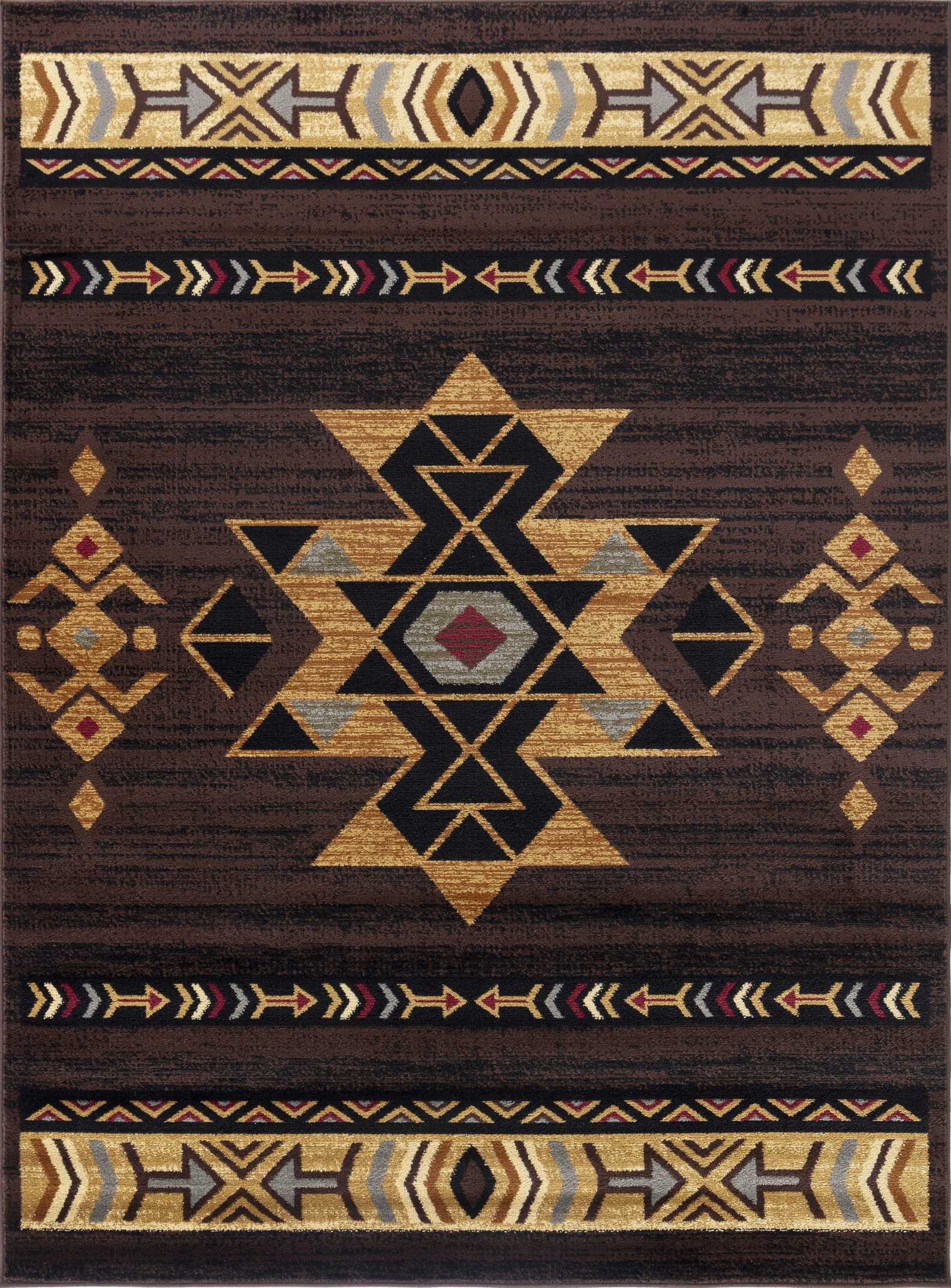 Yellowstone Rugs Yellowstone YLS4005 Brown 7 ft. 10 in. x 10 ft. 3 in. Southwest Area ...
