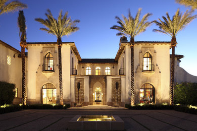Design ideas for a mediterranean two-storey exterior in Los Angeles.