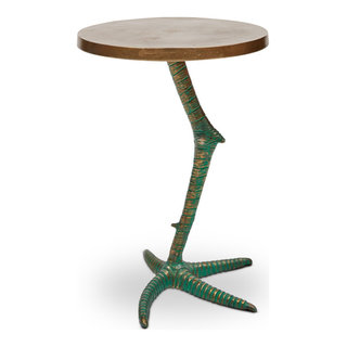 Elements Pavo End Table, Antique Brass - Eclectic - Side Tables And End ...