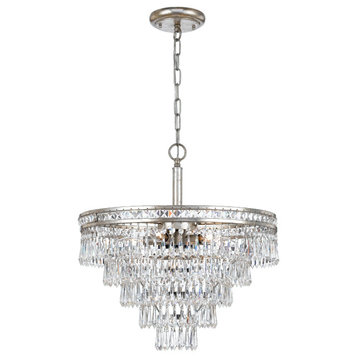 Crystorama 5264-OS-CL-MWP 7 Light Chandelier in Olde Silver