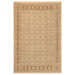 Bareens Designer Rugs - Bohemien Ziegler Debera Beige Brown Hand-Knotted Wool Rug - 8'2'' x 9'11'' - Enhance the ambiance of your home with this magnificent Persian-influenced Turkish hand-knotted rug made by skilled artisans capable of creating the most exceptional vegetable dyes and hand-spun wool. This exquisite handmade rug is a one-of-a-kind Peshawar Kafkaz, otherwise identified as Chobi, Chobi Peshawar, Oushak, or Ziegler rug. These handmade rugs are crafted in Pakistan utilizing superior-quality wool imported from Australia, New Zealand, and Korea in two types of weaves: the Persian weave and the Mori weave. This rug is meticulously crafted by hand using the finest natural vegetable dyes extracted from local plants. The artisans use a blend of hand-spun local and fine merino wool, resulting in a rug with a compelling texture, higher lanolin content, and longer staple. The artisans occasionally incorporate natural or artificial silk into the pile to enhance specific motifs. The finished product is an awe-inspiring execution of flawless design and an understated palette that exudes elegance.