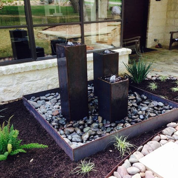 West Austin Contemporary Water Feature and Gardens