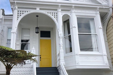 Example of an ornate white house exterior design in San Francisco