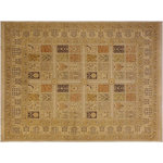 Bareen's Designer Rugs - Turkish Knotted Iluminad Light Gray/Light Gray Wool Rug, 8'4x9'10 - Designed with a mesmerizing intricate traditional motif this glorious hand knotted rug is a masterpiece that will fill any space with sophistication and grace.  An exhilarating color pallet with an elaborate design, this masterpiece features luxurious hand spun wool with all vegetable dyes to add comfort and style to your decor. The design, color and beautiful chromatic composition with a sheen in traditional and transitional designs, exude beauty, elegance and quality make this rug a masterpiece of its own.