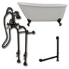 Cast Iron Swedish Slipper Tub 58"x30", no Faucet Drillings Package