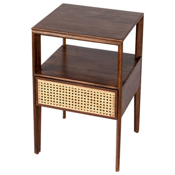 Vardo 1 Drawer Cane Nightstand