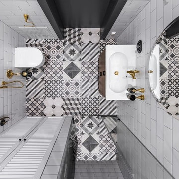 Badezimmer in weiß skandinavisch