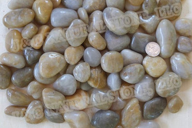 Yellow High polished pebbles 2-3 cm