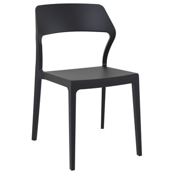 Snow Dining Chair, Black, Set of 2