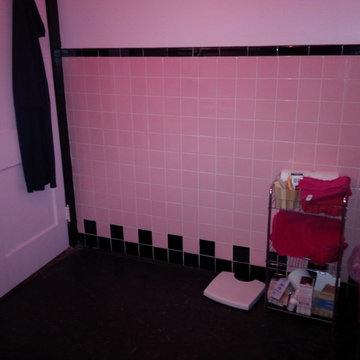 Before - typical pink/black bath
